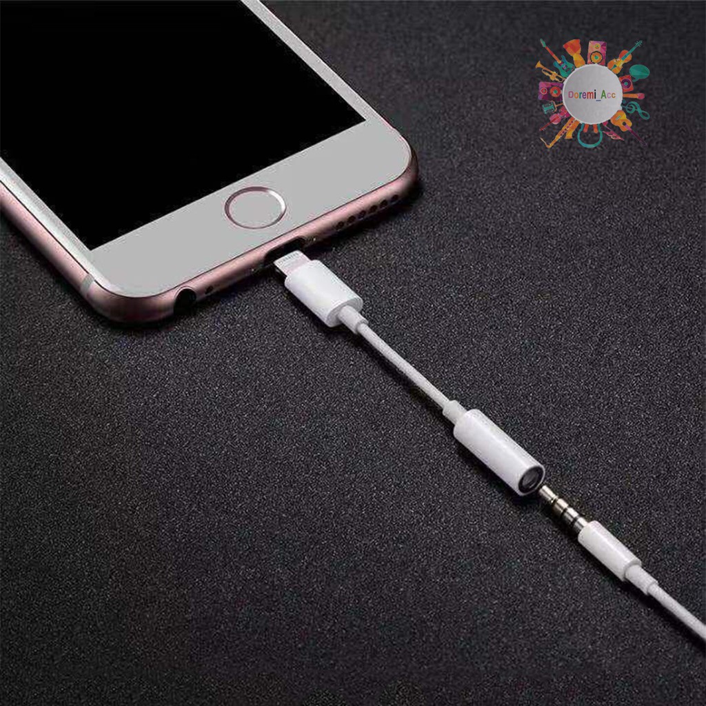 Konverter Coverter Dongle Likning Konektor Dongel Jack Audio Kabel Ligning Converter Sambungan Kabel Carger Ke Headset Hedset Handsfree Hetset Audio Converter Jack Lighting 3.5MM HP Dongel Aipon Iponns Appel Ifon HP7