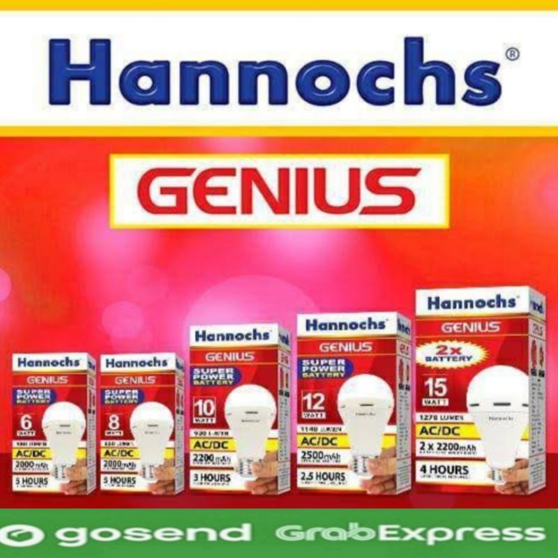 Lampu Led Emergency Hannochs Genius 6w 8w 10w 12w 15w Ac Dc Magic