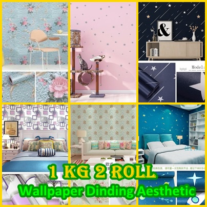 (GOS) wallpaper dinding 10 meter X 45cm MOTIF LARIS DEKORASI RUMAH