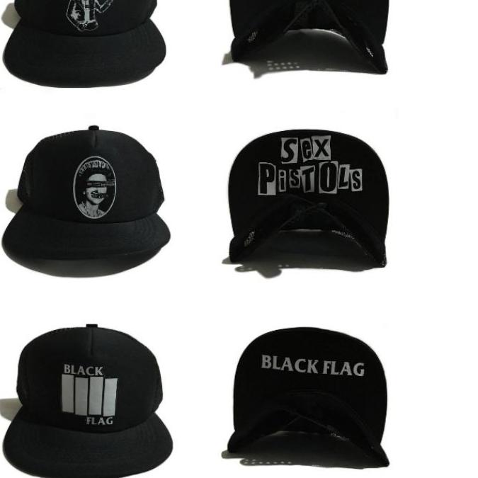 Topi jaring band / Trucker hat band / Topi punk hardcore / Topi pria