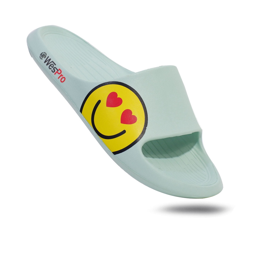 Sendal slop silp on wanita original Wespro Smiles bahan pylon ringan cocok untuk sandal rumah 36-40