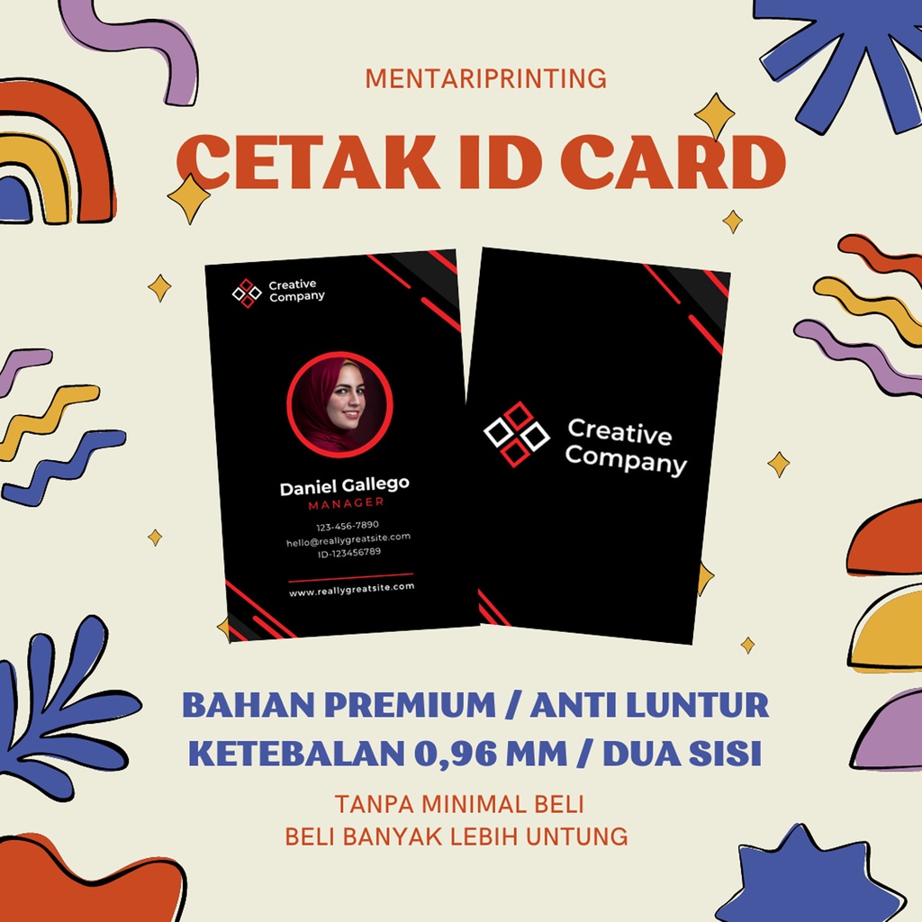 

CETAK ID CARD BAHAN PVC PREMIUM 0,96 MM KARTU MAHASISWA ANGGOTA KTA PELAJAR KKN MEMBER KPOP PEGAWAI MURAH