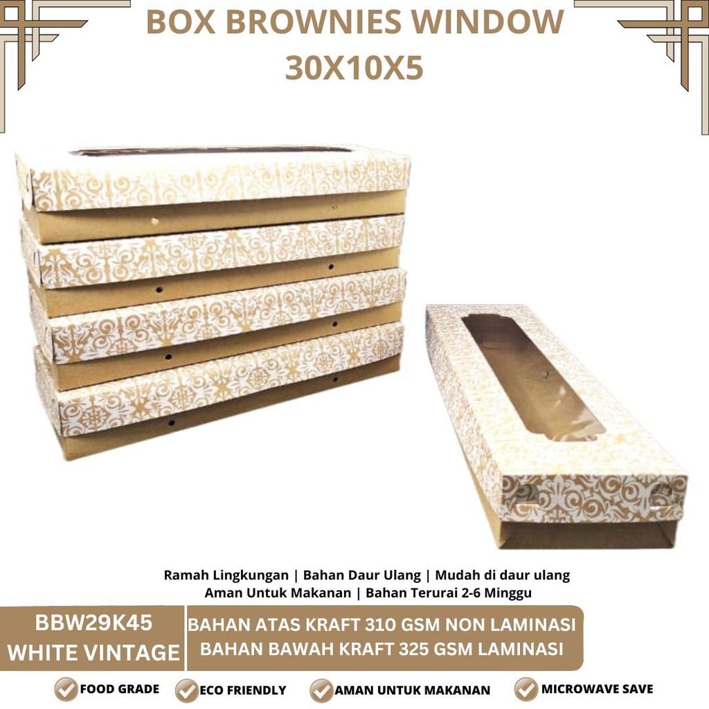 Box Brownies 29x10x5 Dus Brownies Kaca (BBW29K45-Laminasi)