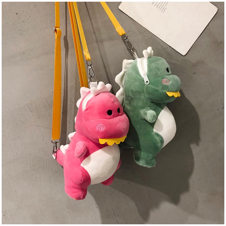 Tas Selempang Boneka Viral Tas Boneka Lucu Lembut Karakter Baby Dinosaurus T-Rex Murah SNI