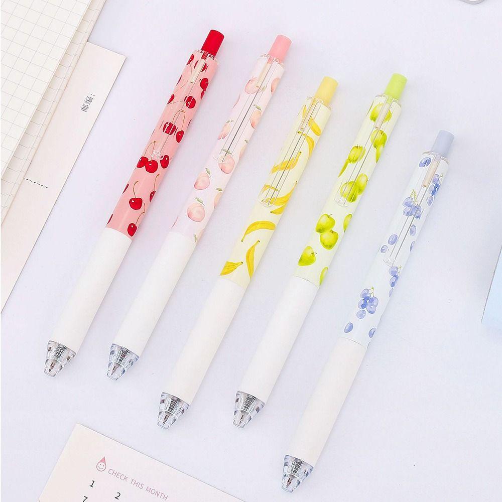 Nanas 6PCS /Set Gel Pulpen Kartun Buah-Buahan Bau Tekan Type Signature Pen