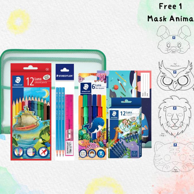 

[COD] STAEDTLER - Paket Alat Tulis Mewarnai Anak Free Topeng Masker Animal 1 TERLENGKAP Kode 205