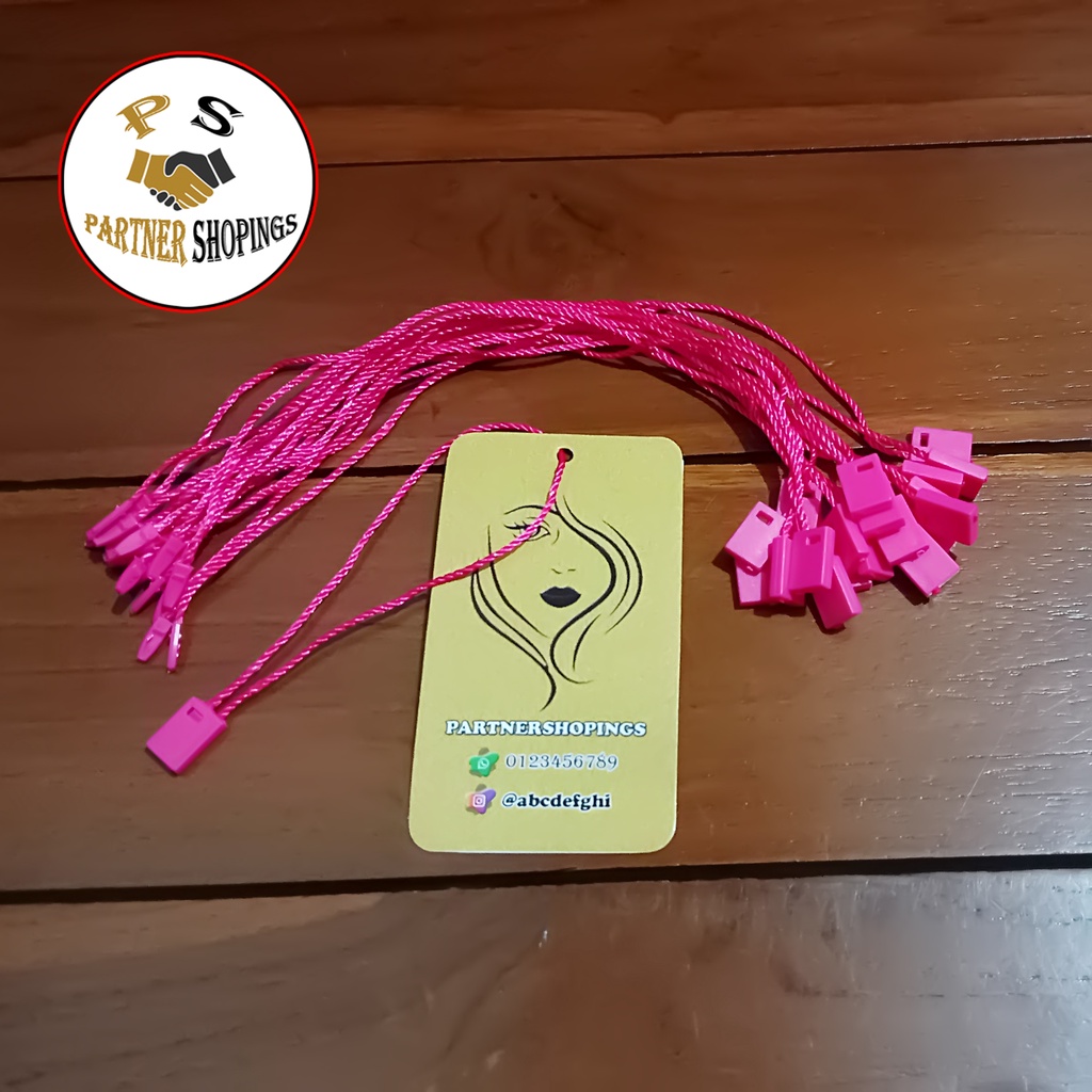 

Tali Hang Tag / Nylon / Lock Pin / Tali Hangtag / Pink (Magenta) Isi 100 Biji