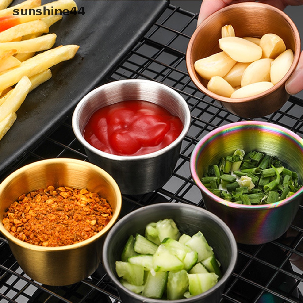 Sunshine Wadah Saus / Bumbu / Salad Bahan Stainless Steel Reusable