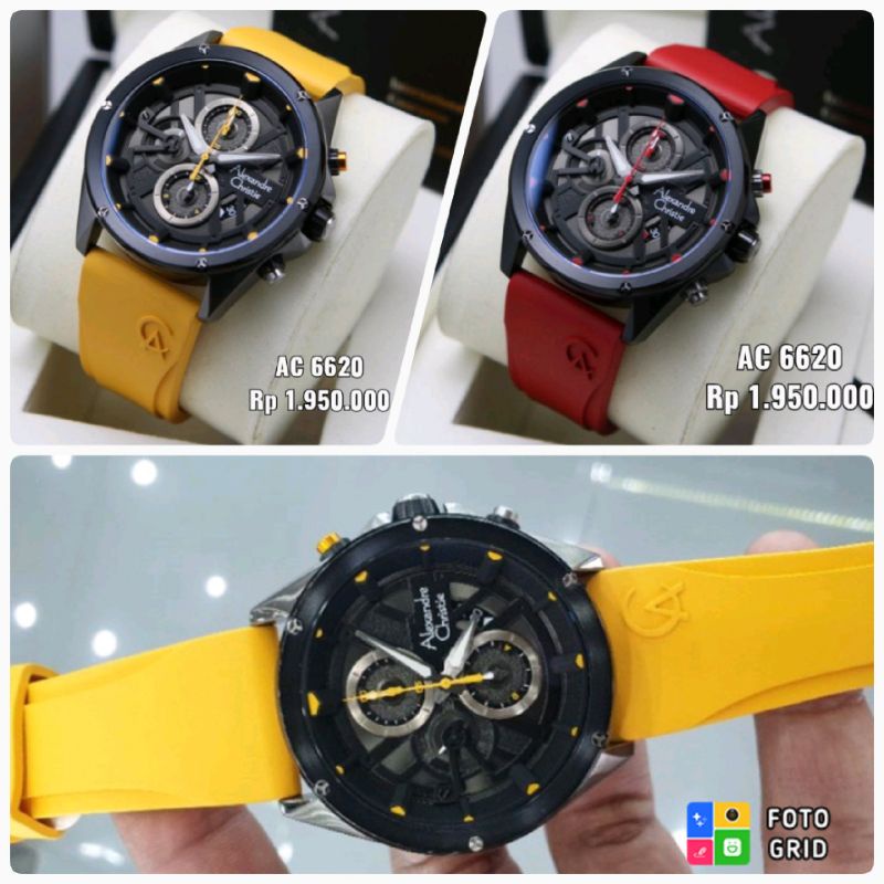 JAM TANGAN PRIA ALEXANDRE CHRISTIE AC 6620 RUBBER| AC6620 KARET ORIGINAL