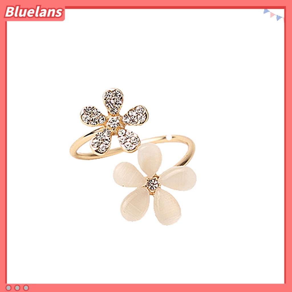 Bluelans Statement Faux Opal Adjustable Jewelry Lightweight Marguerite Open Ring for Women