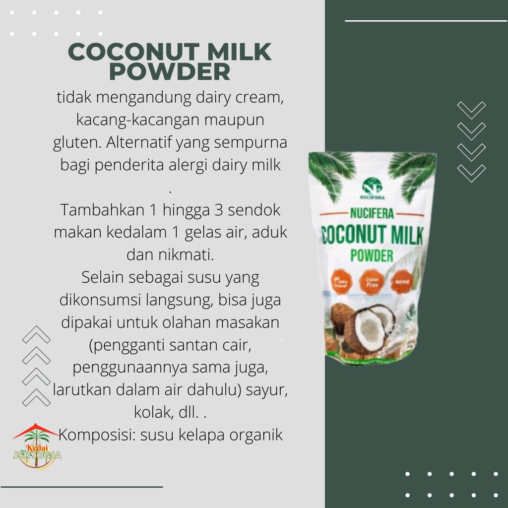 Nucifera coconut milk powder (bubuk susu kelapa)