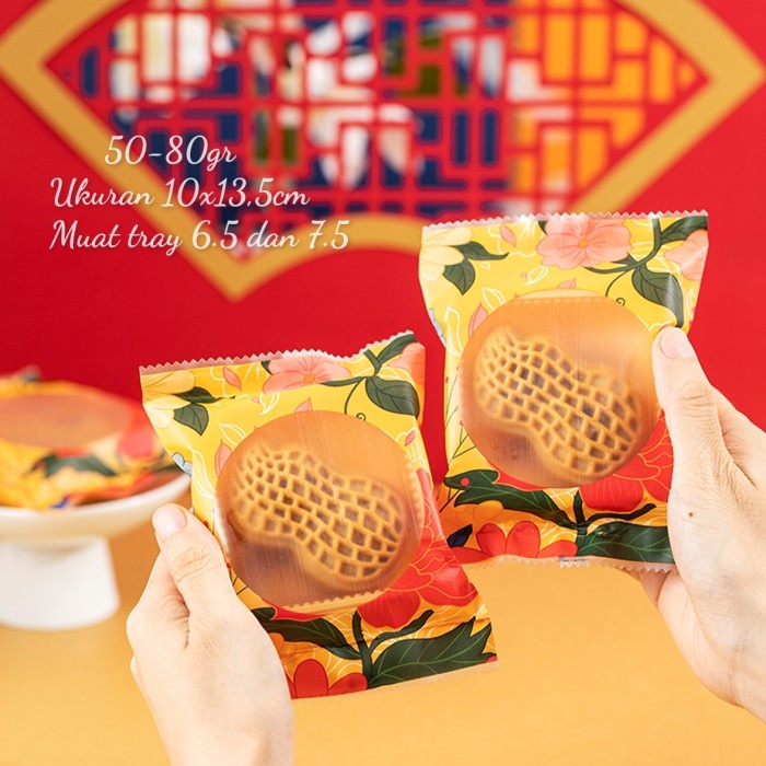 

(75GR) Plastik Mooncake + Tray Mika Plastik kue bulan - T Gold doff