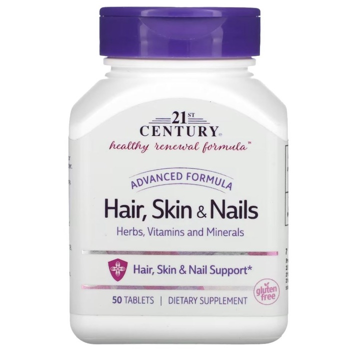 21st Century Advanced Formula Hair Skin & Nails biotin 50 Tabs USA