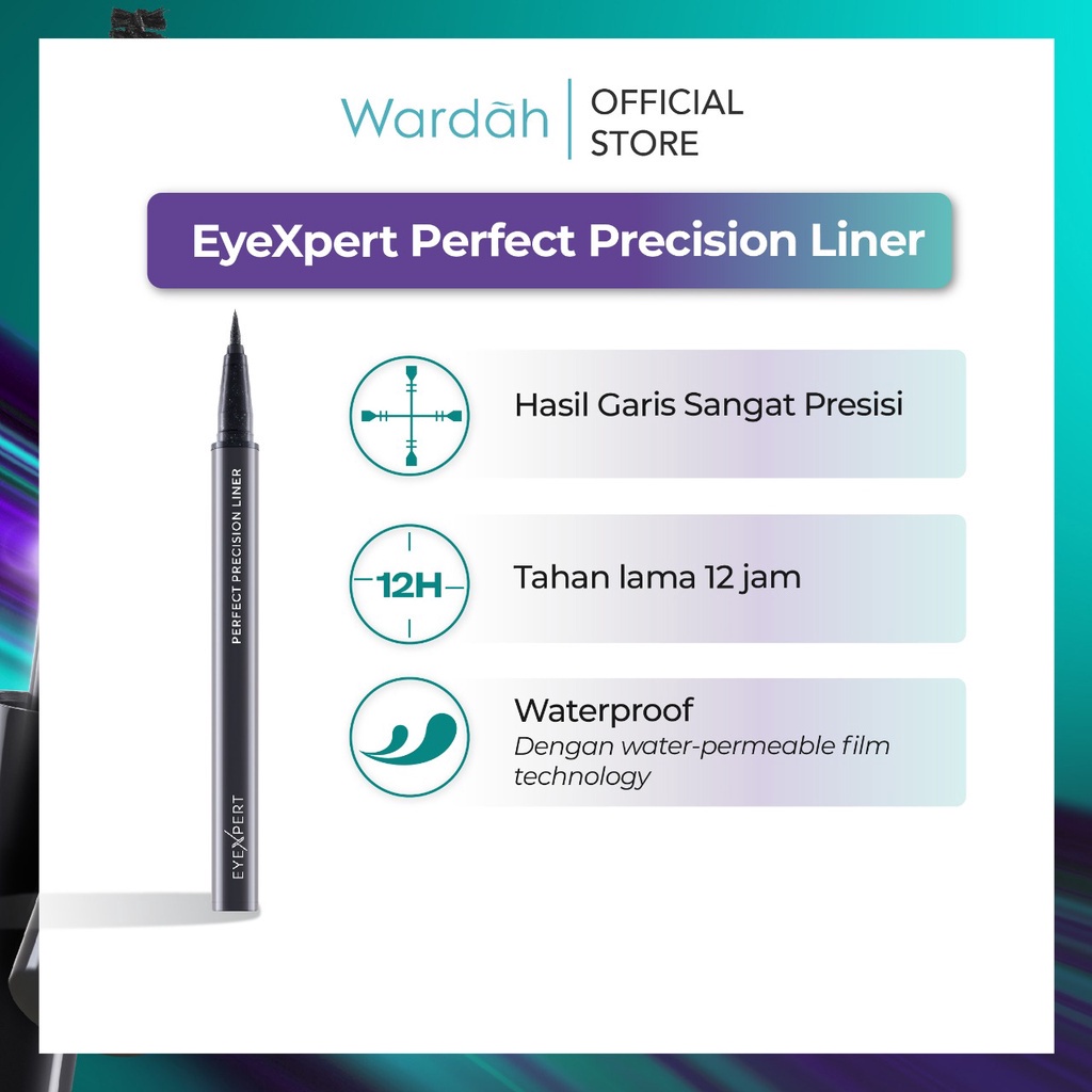 Wardah EyeXpert Perfect Precision Liner Girlsneed77 COD Bayar di Tempat Medan Beauty Cosmetics Skin Care Kosmetik Wajah Original BPOM Halal