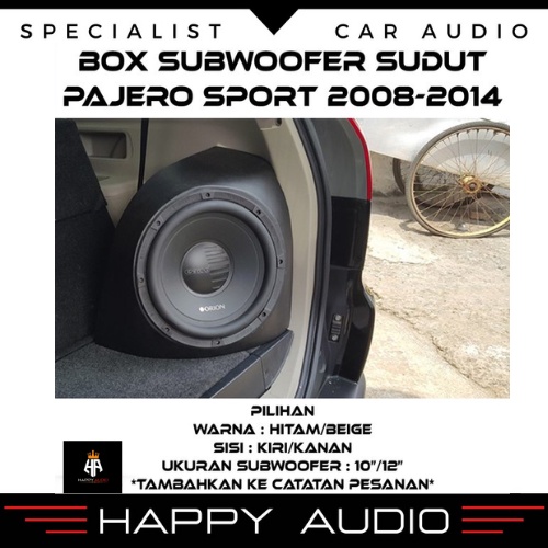 BOX SUDUT Subwoofer Pasif MOBIL MITSUBISHI PAJERO SPORT 2008-2014 High Quality