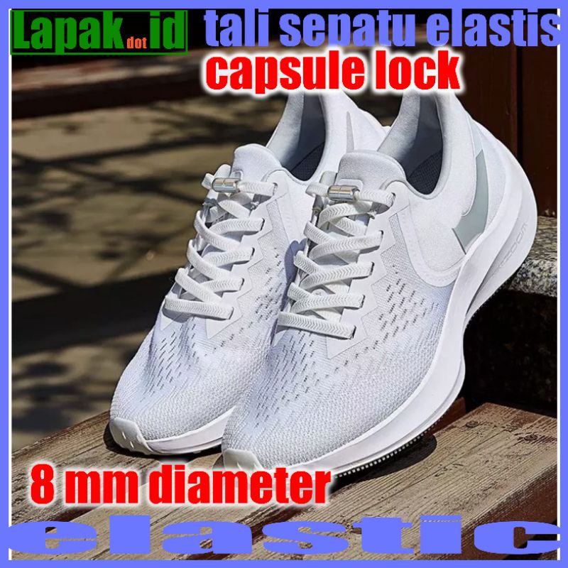 elastic shoelace model flat lebar dengan color lock capsule