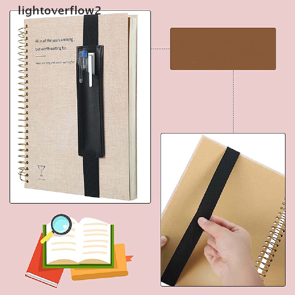 (lightoverflow2) Klip Holder Pulpen / Notebook Elastis Adjustable Untuk Bisnis