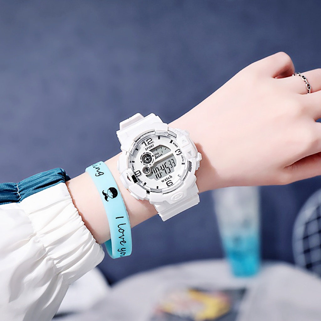 COD✅ Jam Tangan Wanita Pria Digital Rubber Bulat LED Watch Fashion Remaja Gaya Sport Harga Grosir   S1249