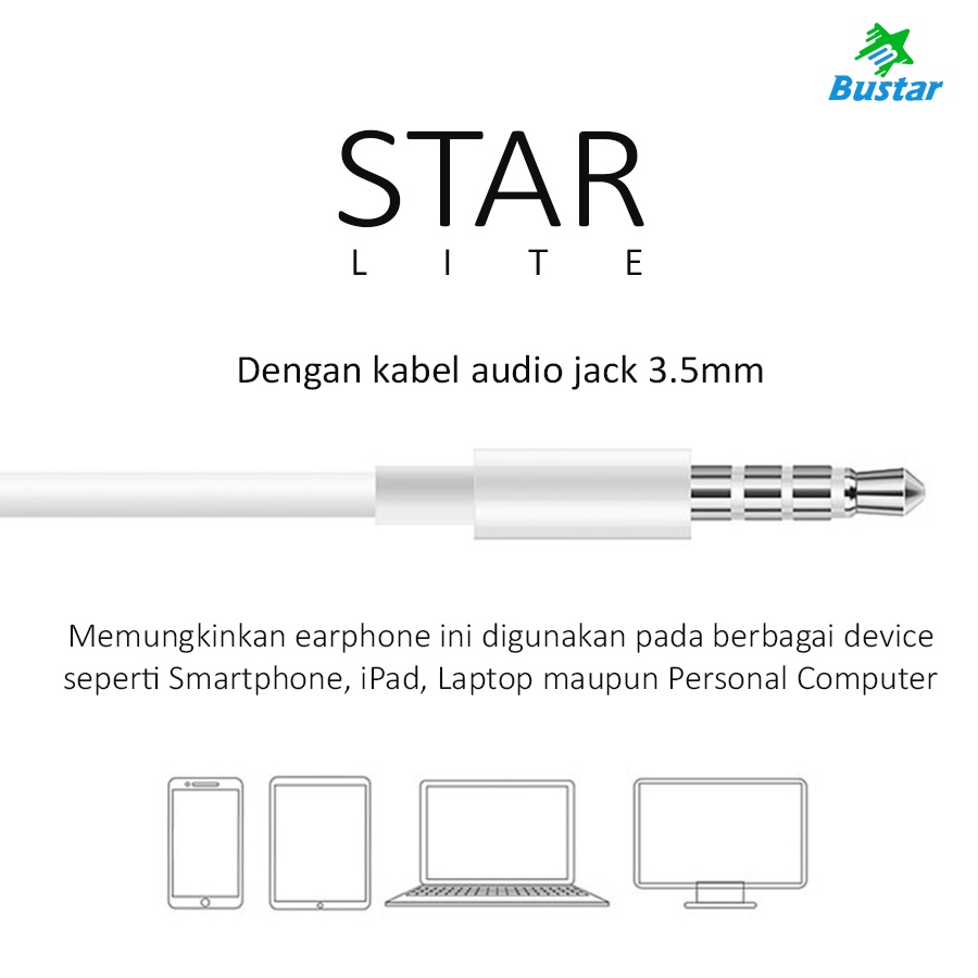 Bustar Grosir - StarLite / In-ear Earphone / Deep Bass / Headset Murah