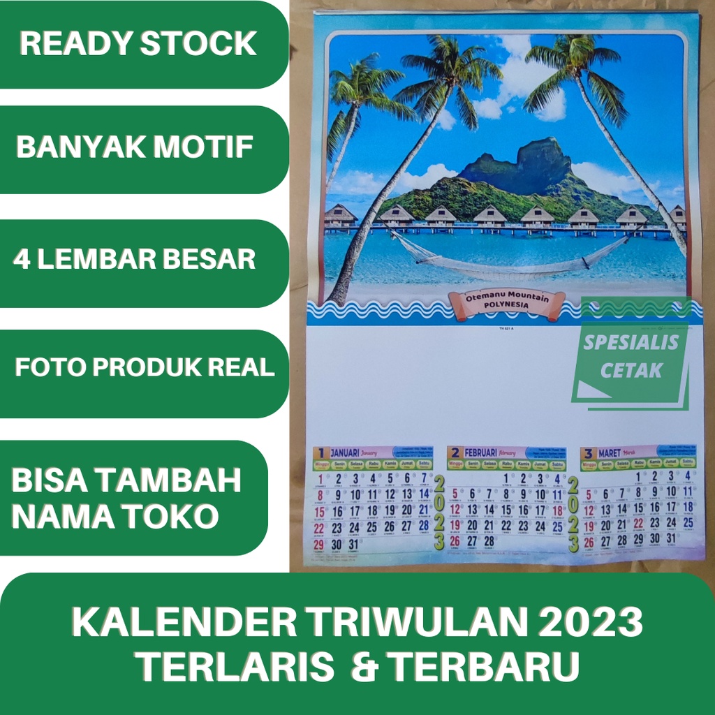 KALENDER TRIWULAN 2023 TERMURAH DESAIN MENARIK
