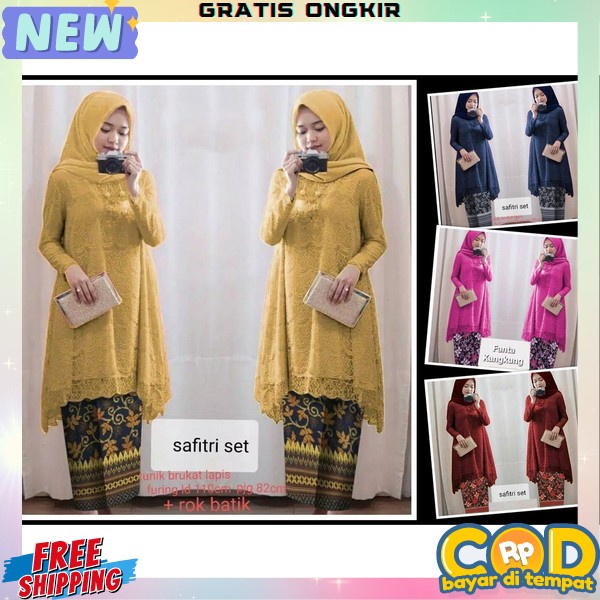Setelan Kebaya Murah Kebaya Wisuda Kekinian Kebayak Tunangan Terbaru 2023 Baju Kondangan Wanita Sete