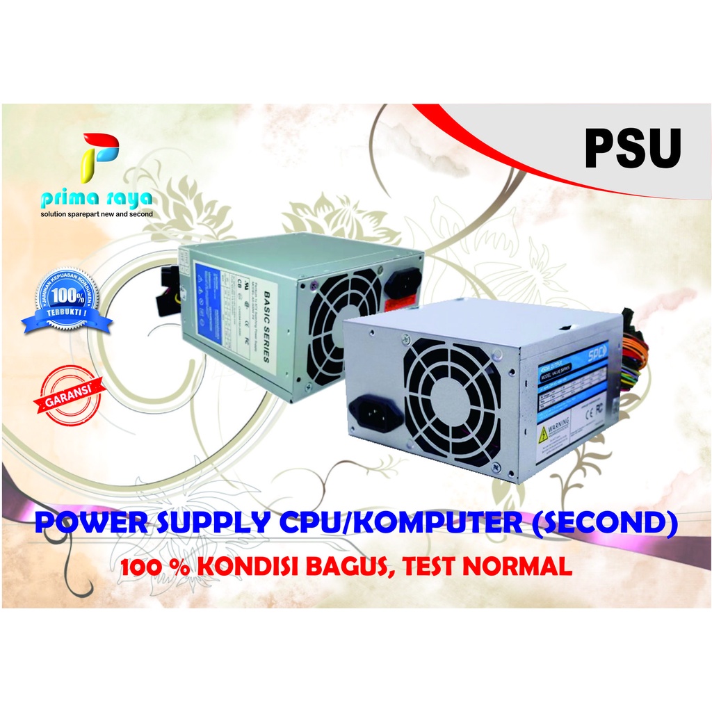 Power Supply/PSU Standar 450W/550W 24Pin Sata Dan IDE Untuk KOMPUTER (Second Tested 100% Normal)