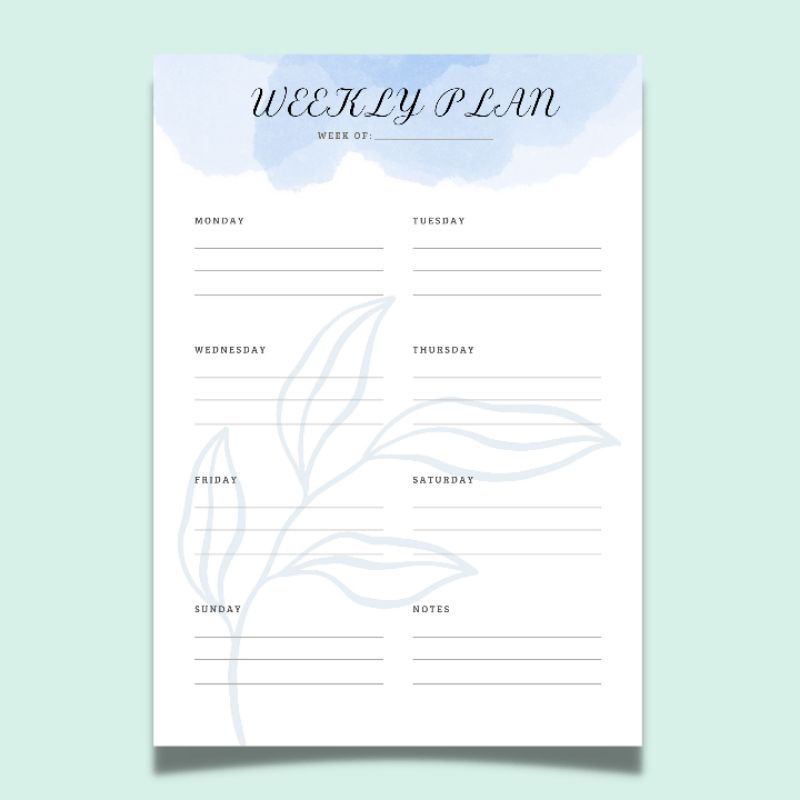 

Weekly Planner A5 6/20 Ring Isi Binder Loose Leaf Bookpaper 90 gsm Binder Refill Planner Insert Agenda Mingguan