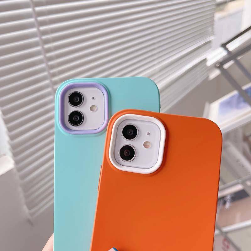 3 in 1 Soft Case Bumper Bahan Silikon Cair Tahan Banting Untuk iPhone X XS MAX XR 7 8 6 6S Plus SE 2022 2020