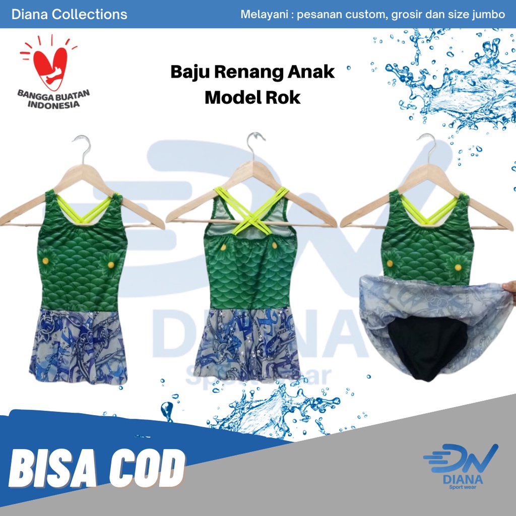 Baju renang anak | baju renang model rok | swim rok anak | baju renang anak perempuan