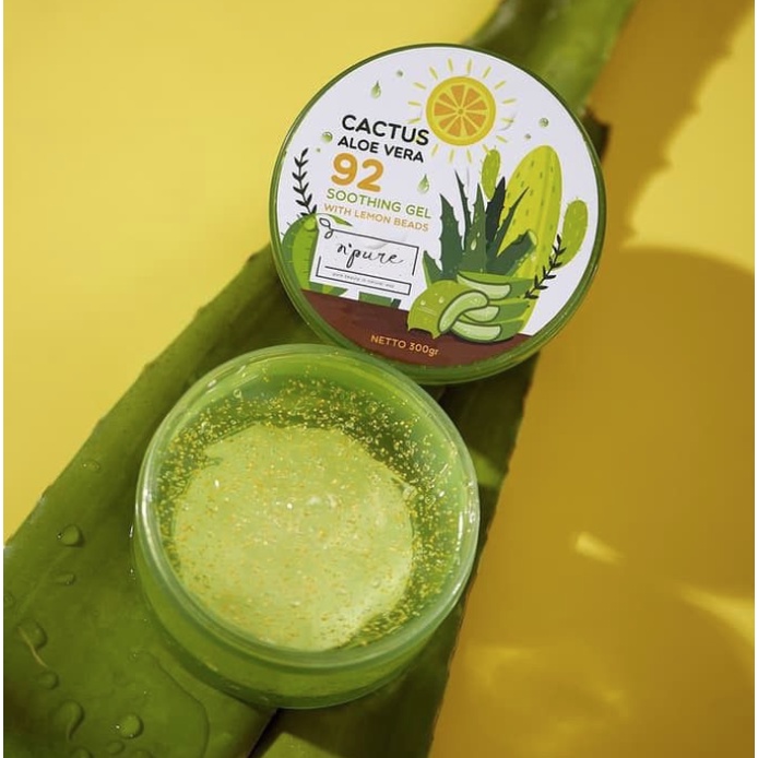 B26 N'PURE 300gr cactus aloe vera soothing gel shooting murah termurah npure bpom asli original melembabkan mencerahkan tubuh wajah badan lidah buaya