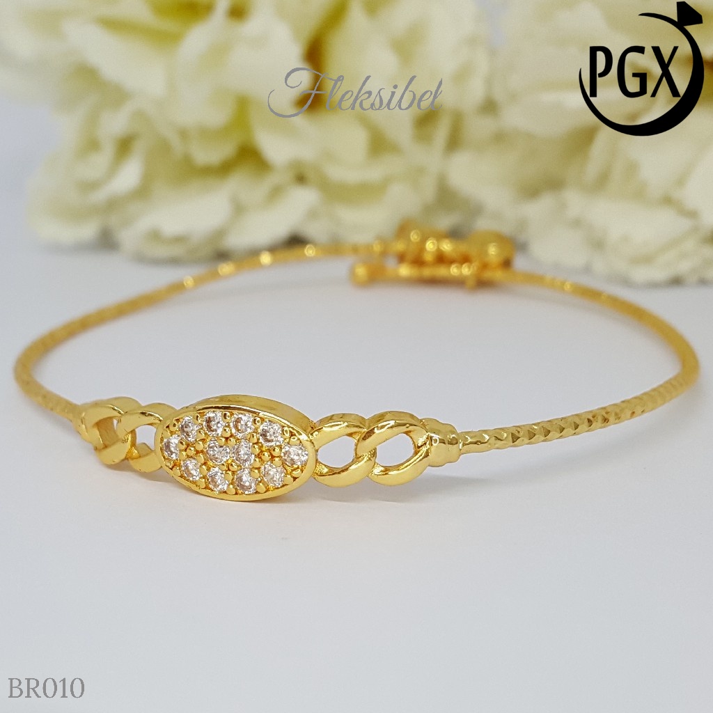 PGX Gelang Bangle Fleksibel Perhiasan Xuping Lapis Emas - BR010