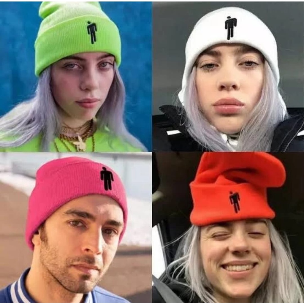 kupluk pria/ wanita premium- billie eilish - smile - championss