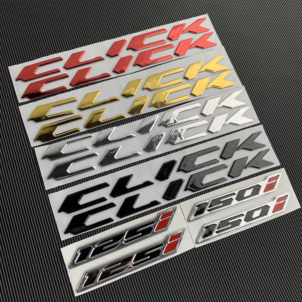 3D CLICK Motorcycle Emblems Badge Logo Sticker Decal Tank Body Stickers Untuk Honda Click125i 150i