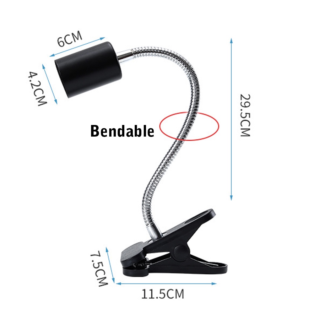 Fiting Lampu Jepit Lampu Meja Jepit Fleksible Fitting E27 Fitting Lampu Jepit Keramik Lampu Jepit