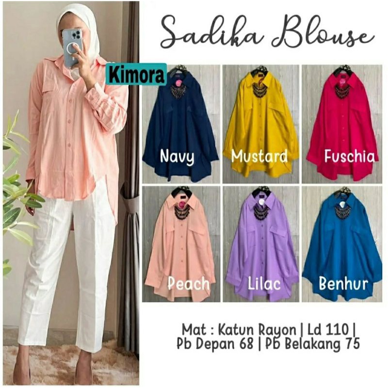 Sadika Blouse, BLOUSE/KEMEJA WANITA CANTIK MODIS FIT XXL LD 110 BAHAN KATUN RAYON PREMIUM TERMURAH OOTD