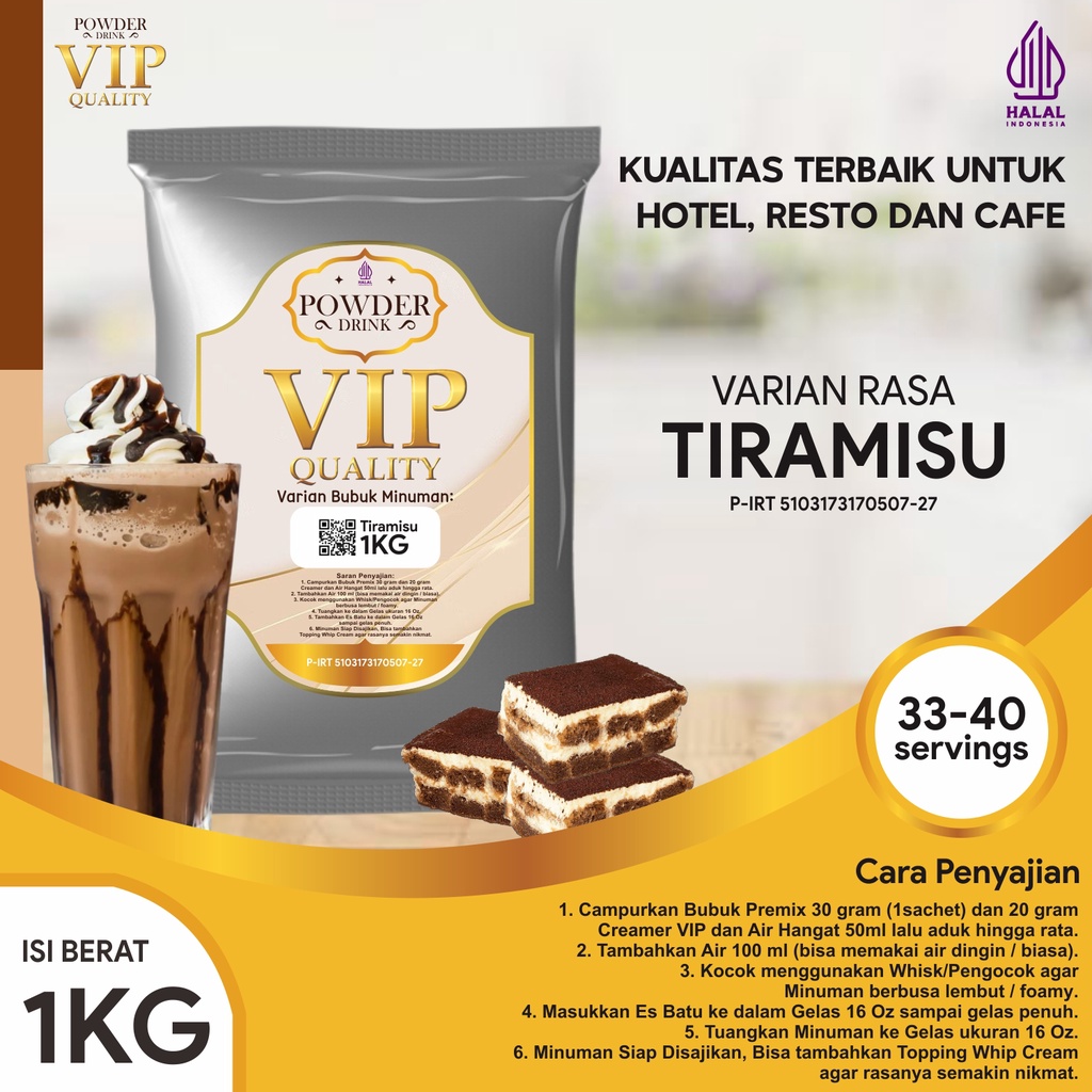 

Bubuk Minuman Kualitas VIP Rasa Tiramisu 1 Kg Tiramisu Bubuk Minuman Kelas VIP Boba Drink Powder