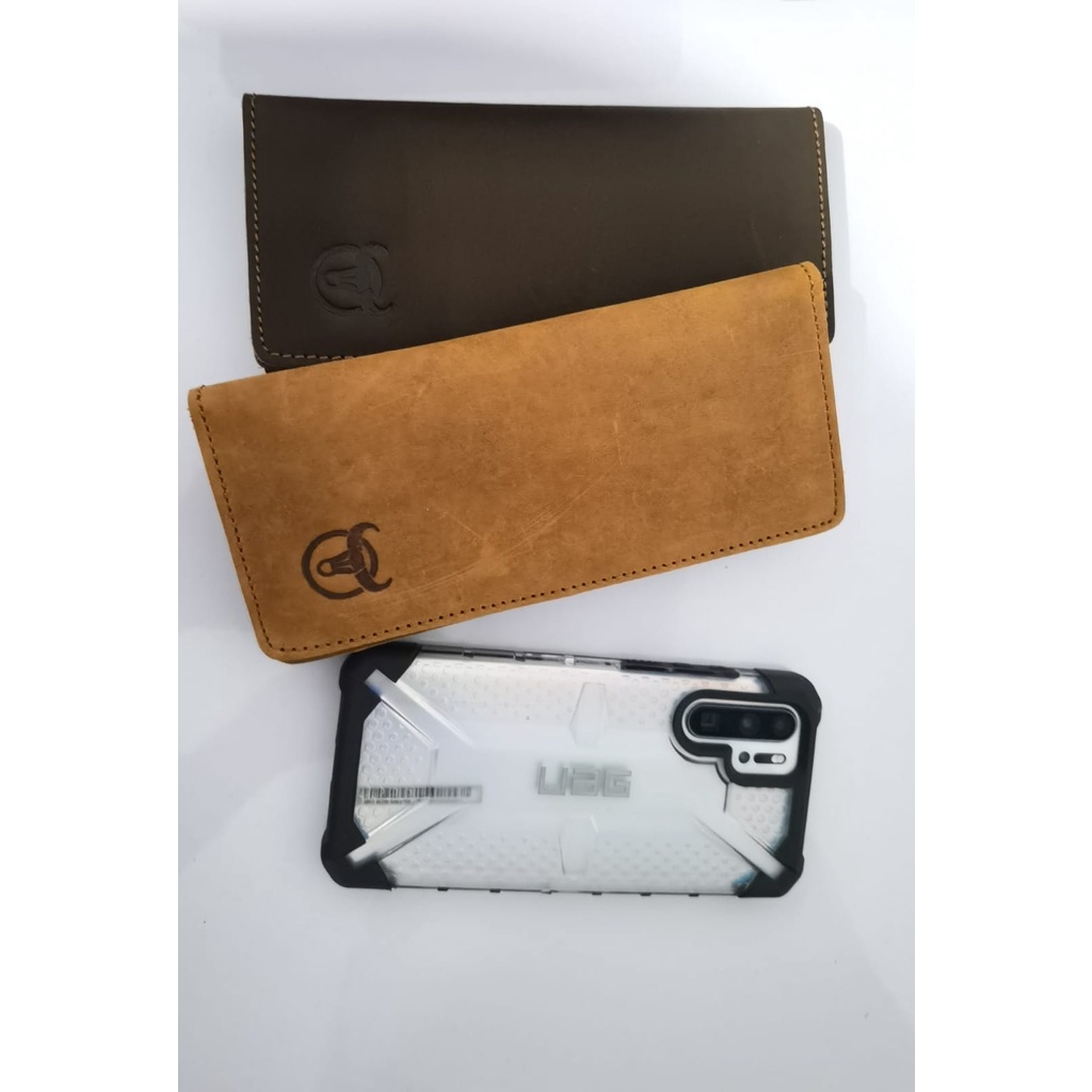 Dompet kulit pria wanita panjang kulit sapi asli crazy horse