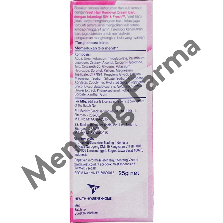 Veet Hair Removal Cream Normal Skin 25 Gr - Perontok Bulu Kulit Normal