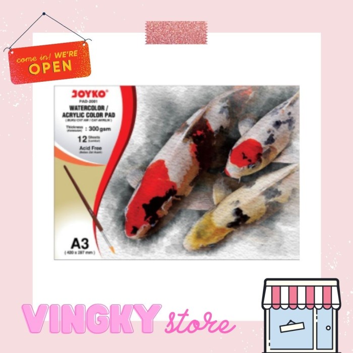 

Trendi Watercolor Pad / Buku Cat Air Akrilik Joyko Pad-2001 A3 Gilaa!!!
