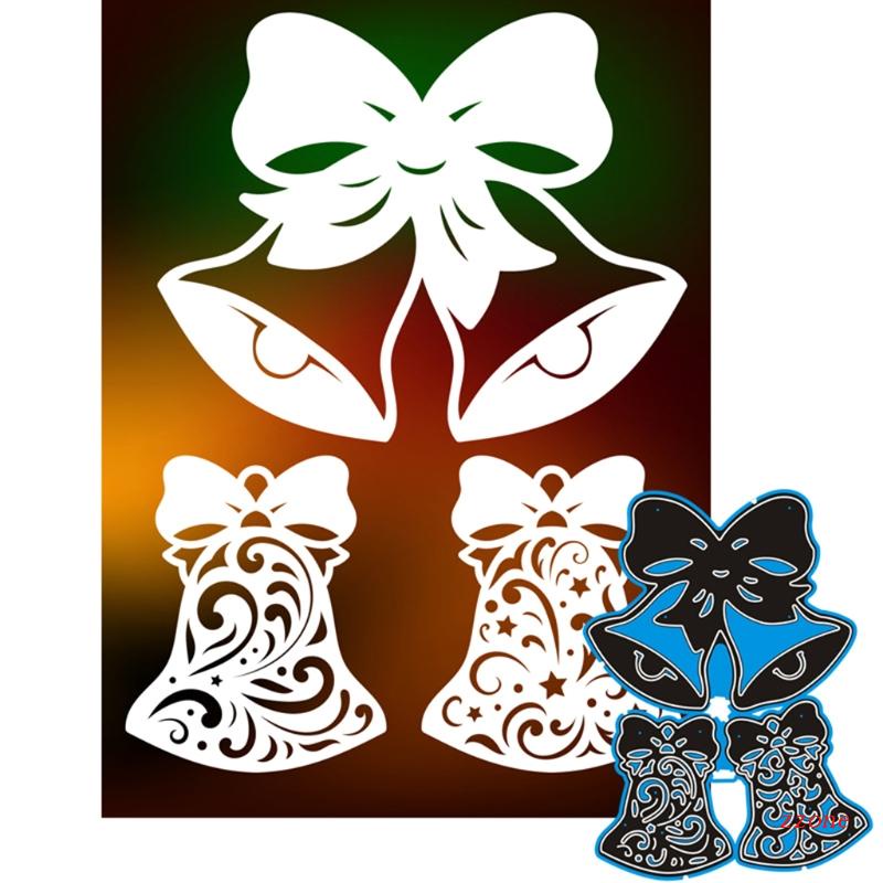 Cetakan Stensil Cutting Dies Motif Lonceng Natal Bahan Metal Untuk Scrapbook Craft DIY