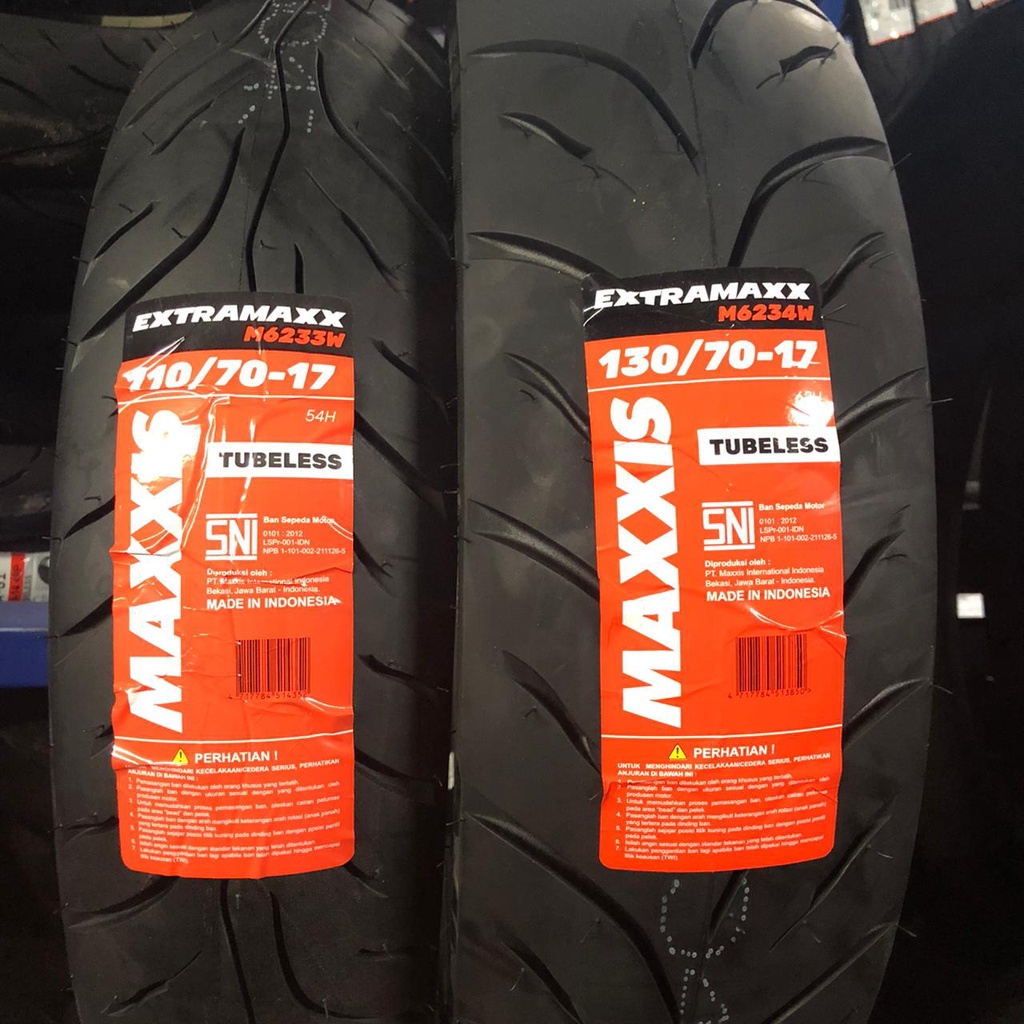 Paket ban sport Maxxis Extramaxx 110 70  &amp; 130 70 17 ban sepasang M6233W M6234W