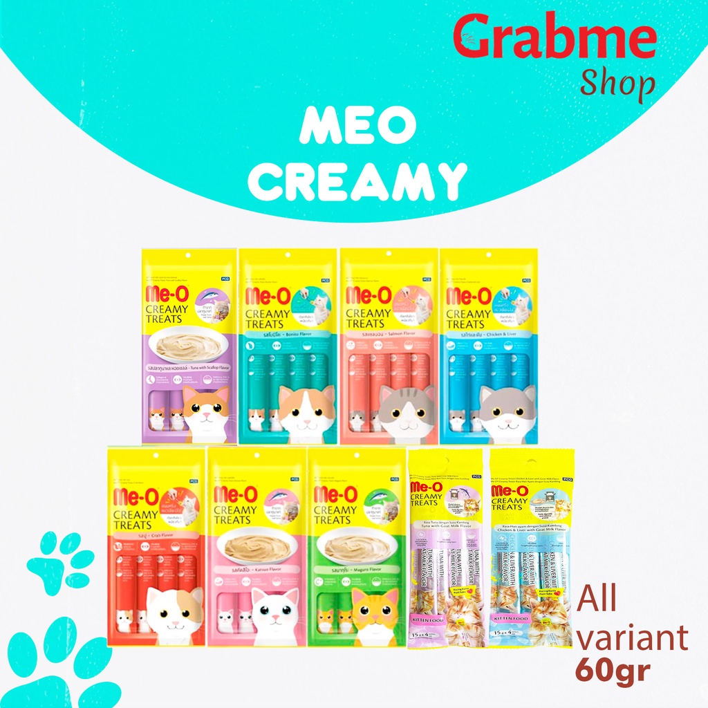 Makanan Snack Kucing MEO Creamy All Variant 60 gr