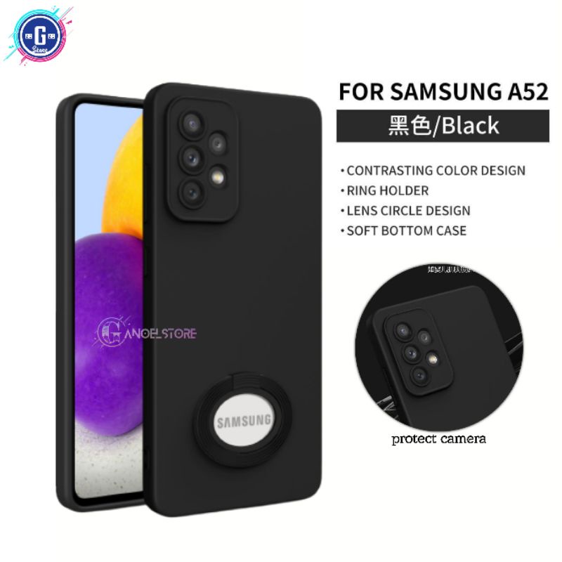 Case Samsung A52 A52s A72 A32 4G / 5G (2021) Premium Case Luxury Ring Stand Logo
