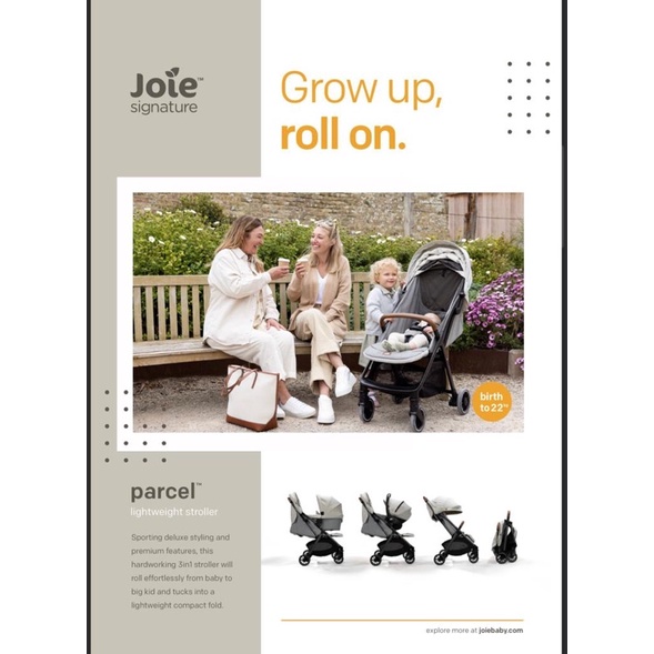 Joie Signature Parcel - FREE BAG Auto Fold Cabin Stroller Kereta Dorong Anak Bayi Kokoh Kuat LightWeight Enteng With Magnetic Buckle