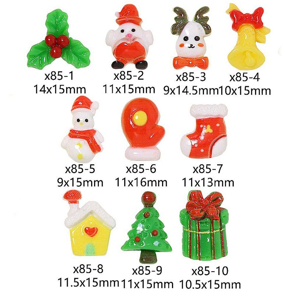 Mxbeauty Dekorasi Nail Art Warna-Warni Santa Claus Xmas Charms 3D Kawaii Snowman Kartun Sepatu Perhiasan Aksesoris