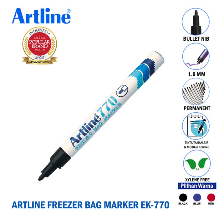 

Artline Spidol Permanent Marker Freezer Bag EK - 770