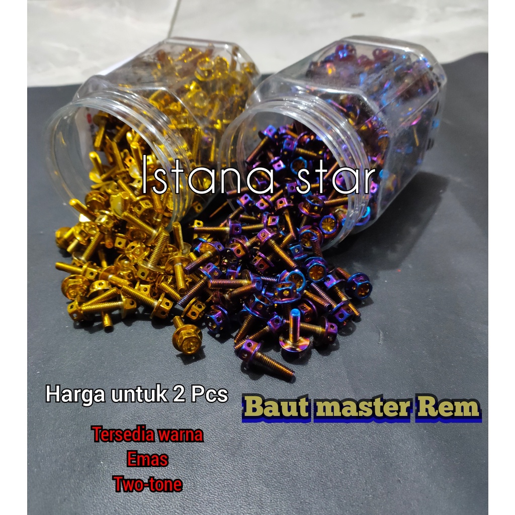 Baut probolt master rem flower Gold probolt cover master rem 2 pcs asli baut baja