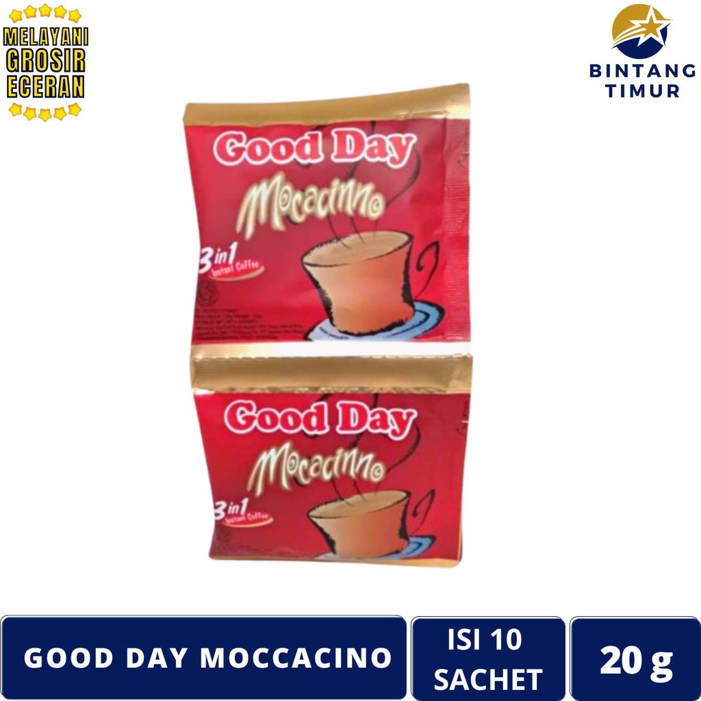 

GOOD DAY Kopi Moccacino,Vanilla Latte,Coolin,Carrebian Hazelnut Isi 10 Sachet/20g Coffee Saset