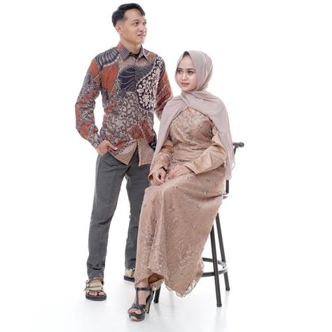 ☞Jaman Now SARIMBIT PASANGAN BAJU KEBAYA BROKAT MODERN BATIK TERBARU FASHION WANITA GAMIS SYAR'I BAT