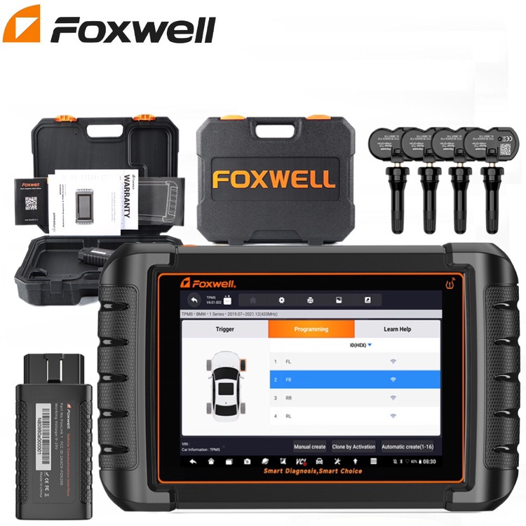 FOXWELL NT809TS OE-Level Obd2 Bluetooth Car Diagnostic Tool All Systems Odb2 Car Scanner With 30+ Maintenance Reset Functions And TPMS Services / Bi-Direction Control